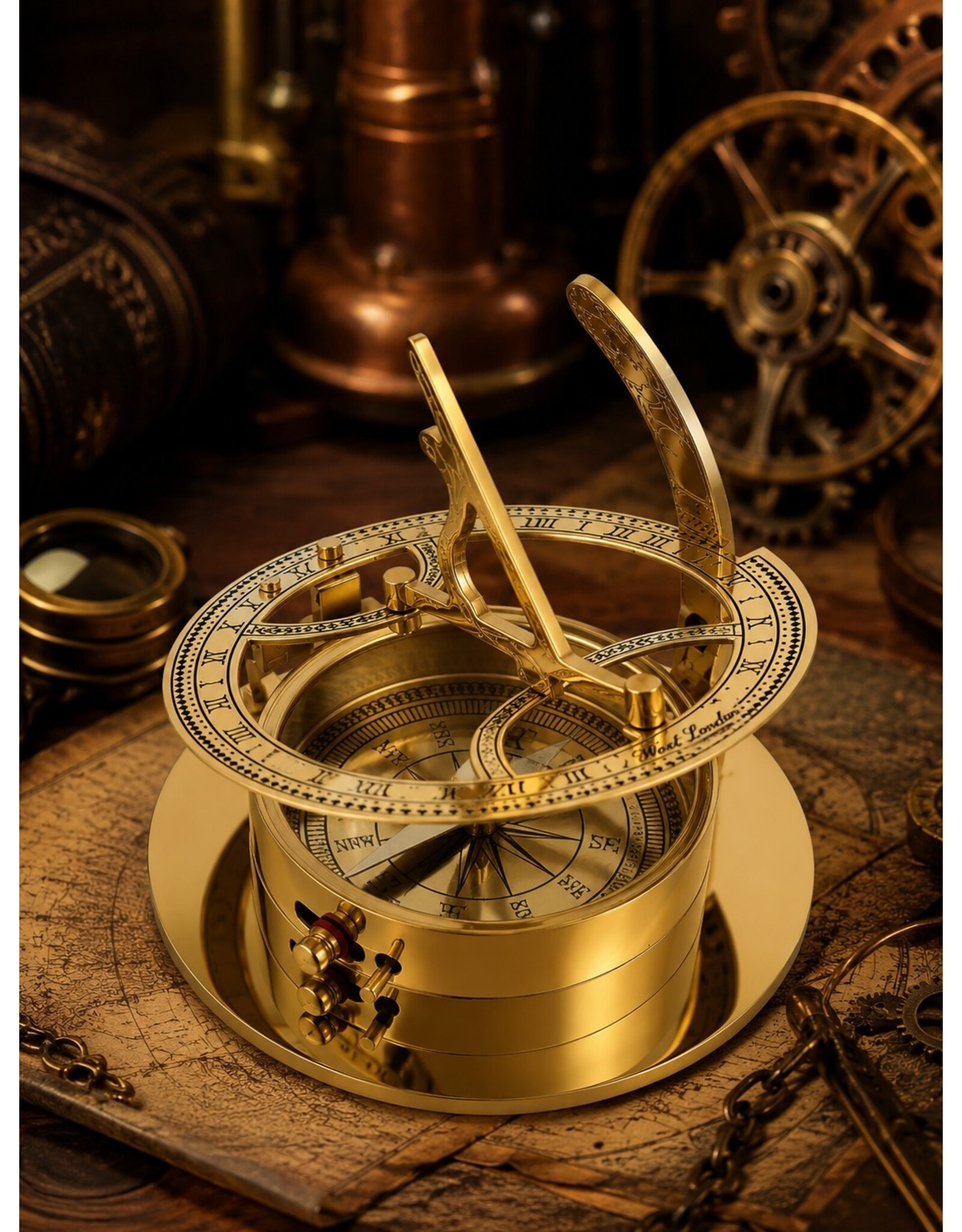 Trukado Giftware Figurines Collectables - Sundial Compass - Brass - large