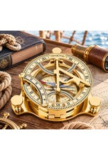 Trukado Giftware Figurines Collectables - Sundial Compass Ø 9,5cm - Brass
