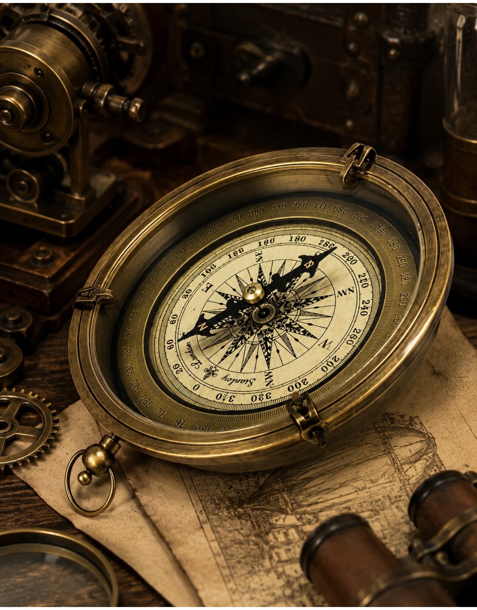 Trukado Miscellaneous - Brass Pocket Compass Antique Look