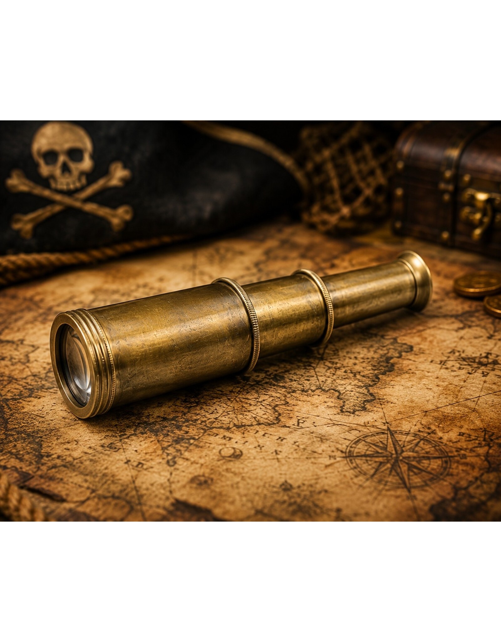 Trukado Miscellaneous - Brass Mini Telescope in wooden box