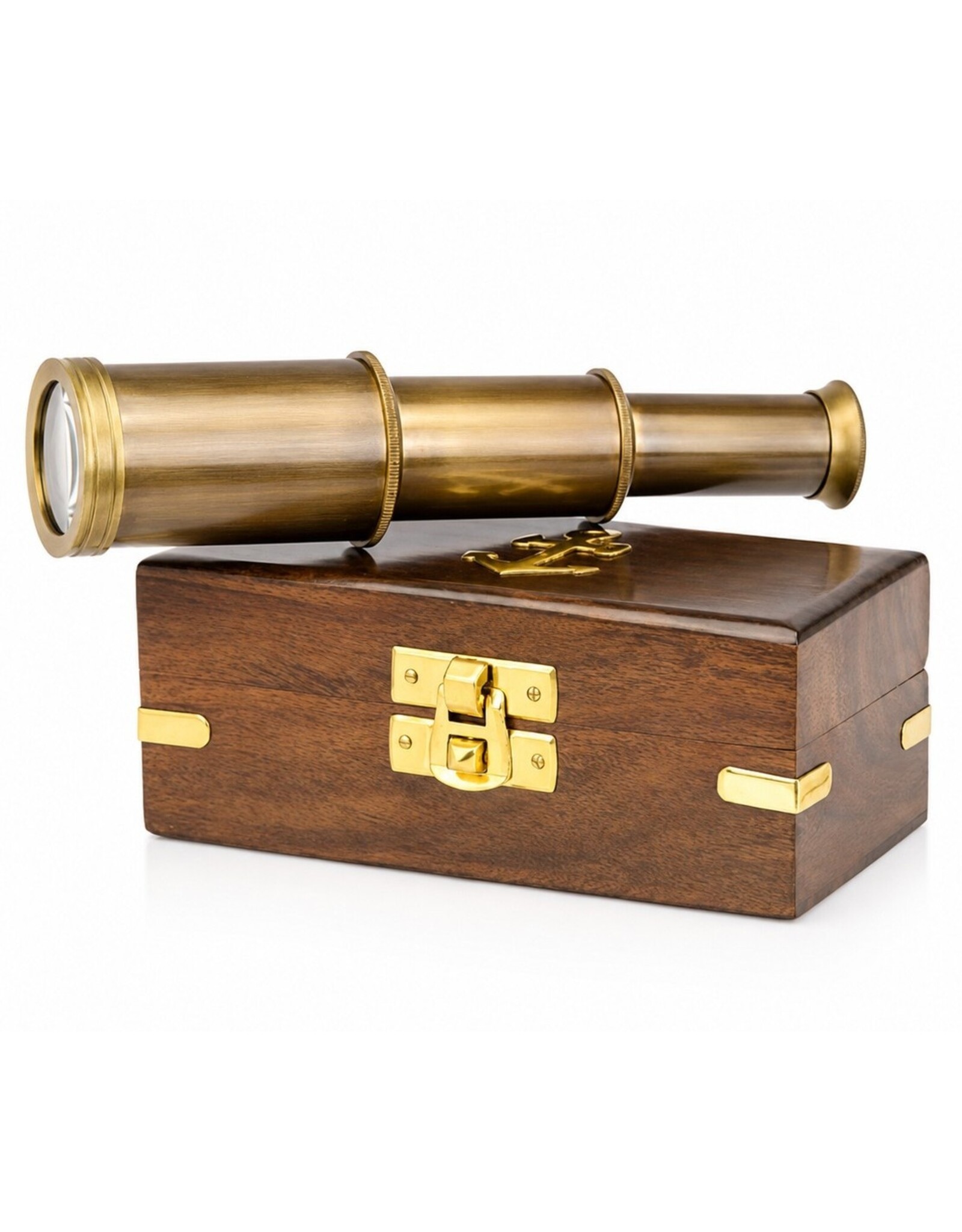 Trukado Miscellaneous - Brass Mini Telescope in wooden box