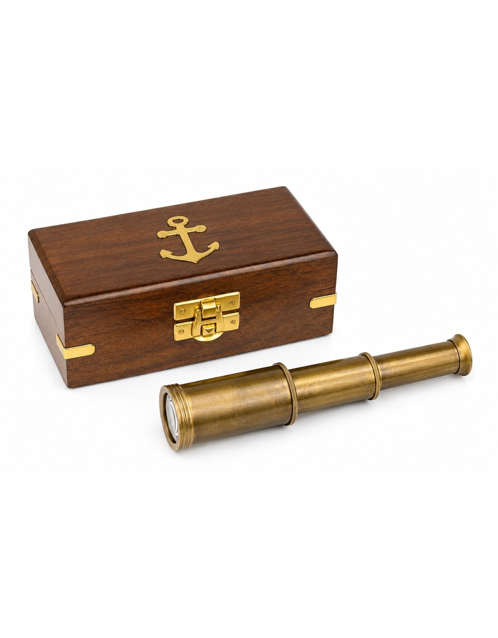 Trukado Miscellaneous - Brass Mini Telescope in wooden box
