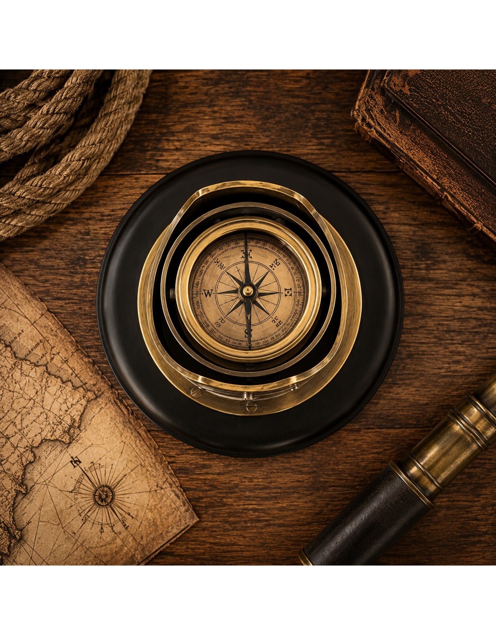 Trukado Miscellaneous - Scheepskompas Messing Werkende Replica