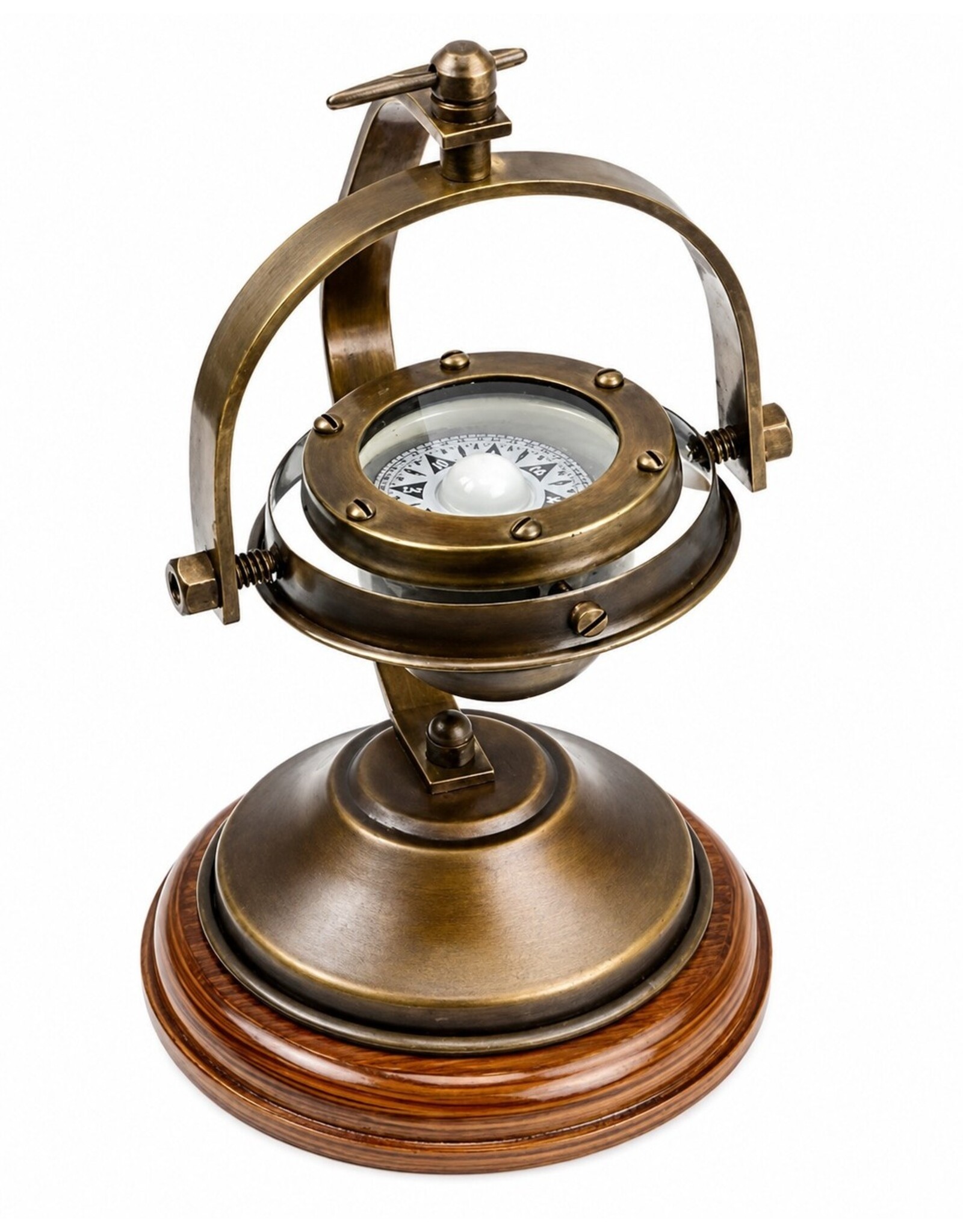Trukado Miscellaneous - Messing Kompas op Standaard Antiek Look