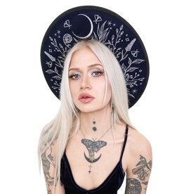 Restyle Stellar Glow Hat with Silver Moth & Celestial Embroidery