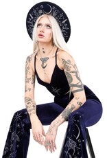 Restyle Gothic and Steampunk accessories - Stellar Glow Hat with Silver Moth & Celestial Embroidery
