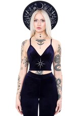 Restyle Gothic and Steampunk accessories - Stellar Glow Hat with Silver Moth & Celestial Embroidery