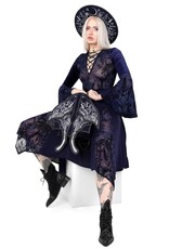 Restyle Gothic and Steampunk accessories - Stellar Glow Hat with Silver Moth & Celestial Embroidery