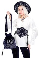 Restyle Gothic en Steampunk accessoires -Stellar Glow Hoed met Zilveren Motten en Hemels Borduurwerk