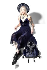 Restyle Gothic and Steampunk accessories - Stellar Glow Hat with Silver Moth & Celestial Embroidery