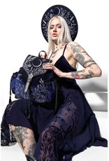 Restyle Gothic en Steampunk accessoires -Stellar Glow Hoed met Zilveren Motten en Hemels Borduurwerk