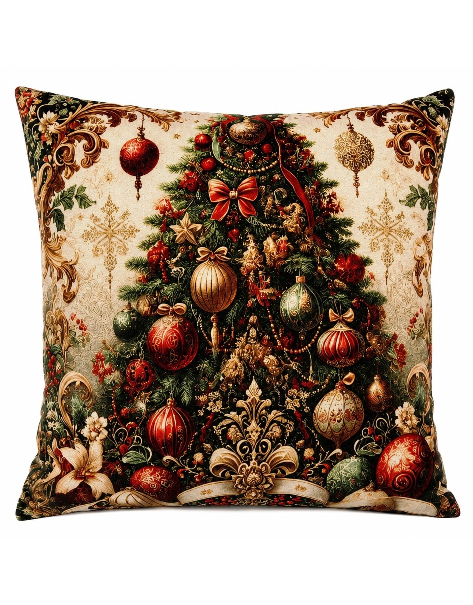 C&E Miscellaneous -  Decorative Cushion Christmas tree Baroque style 45 x 45 cm