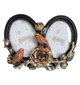 Clayre & Eef Double Photo Frame with Birds and Flowers