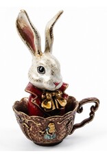 C&E Giftware & Lifestyle -  Alice in Wonderland Konijn in Theekop beeldje 25cm