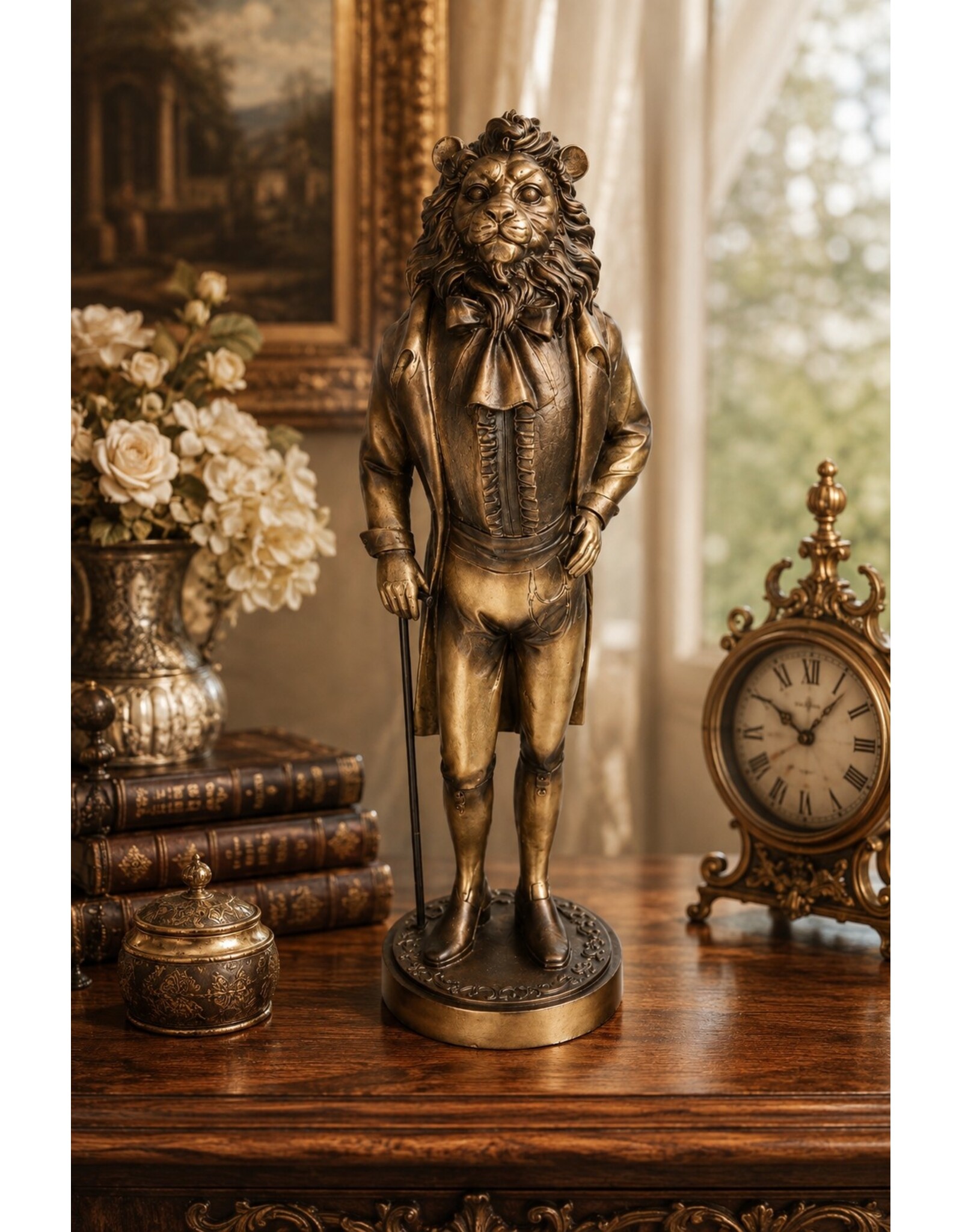 C&E Giftware & Lifestyle - Decorative Lion Statue Bronze-coloured 42cm