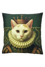 C&E Miscellaneous - Decorative Cushion White Cat Queen 45 x 45 cm