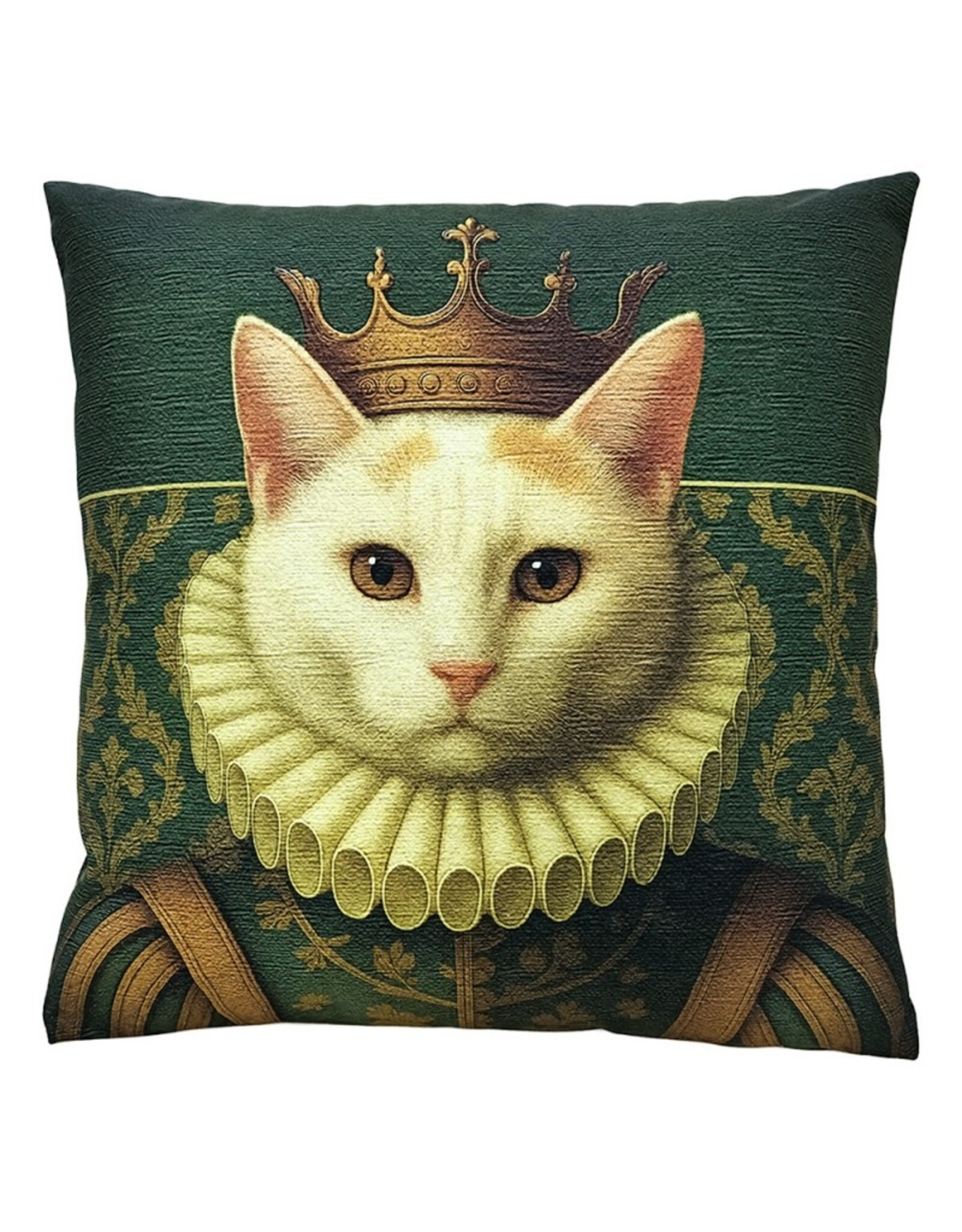 C&E Miscellaneous - Decorative Cushion White Cat Queen 45 x 45 cm