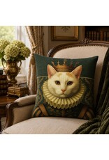 C&E Miscellaneous - Decorative Cushion White Cat Queen 45 x 45 cm