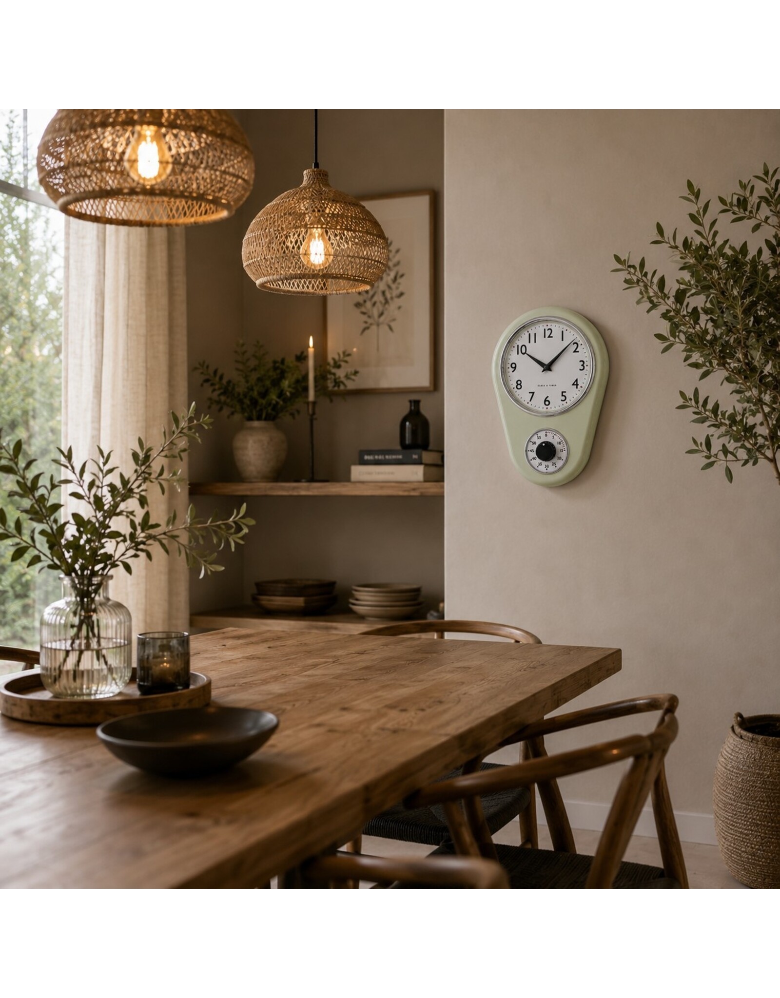 Gabriel Miscellaneous - Retro Wall Clock with Timer