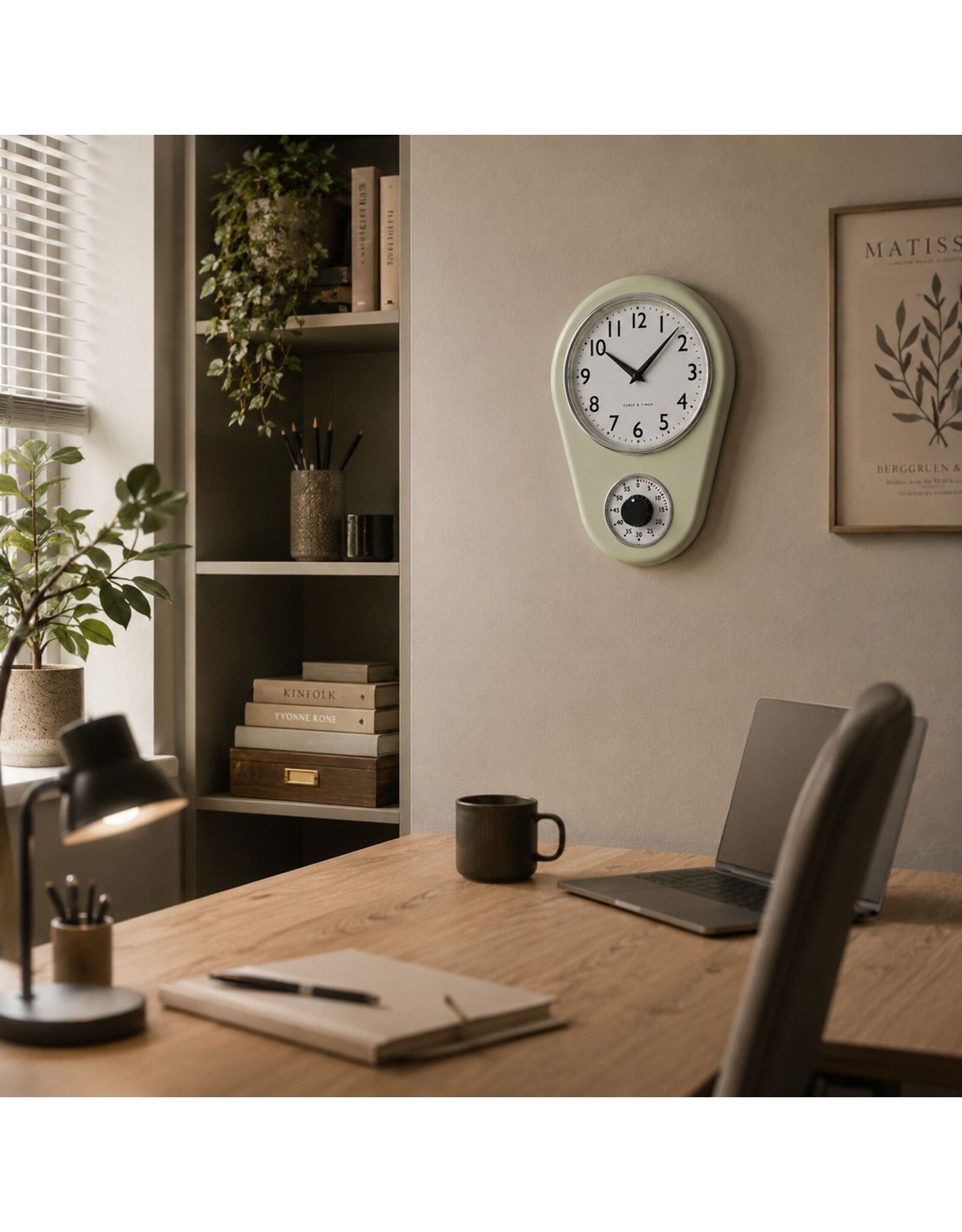 Gabriel Miscellaneous - Retro Wall Clock with Timer