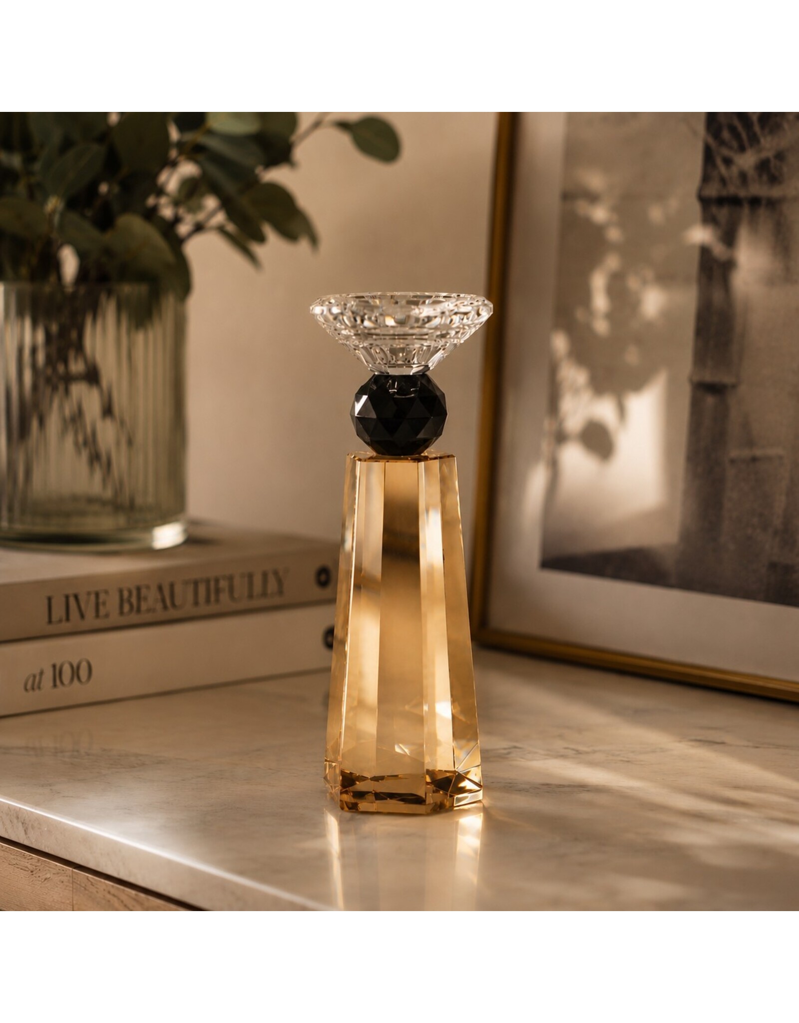 Diga Colmore Giftware & Lifestyle - Glass Candle holder OUDRA  Ø6x20 cm - Colmore