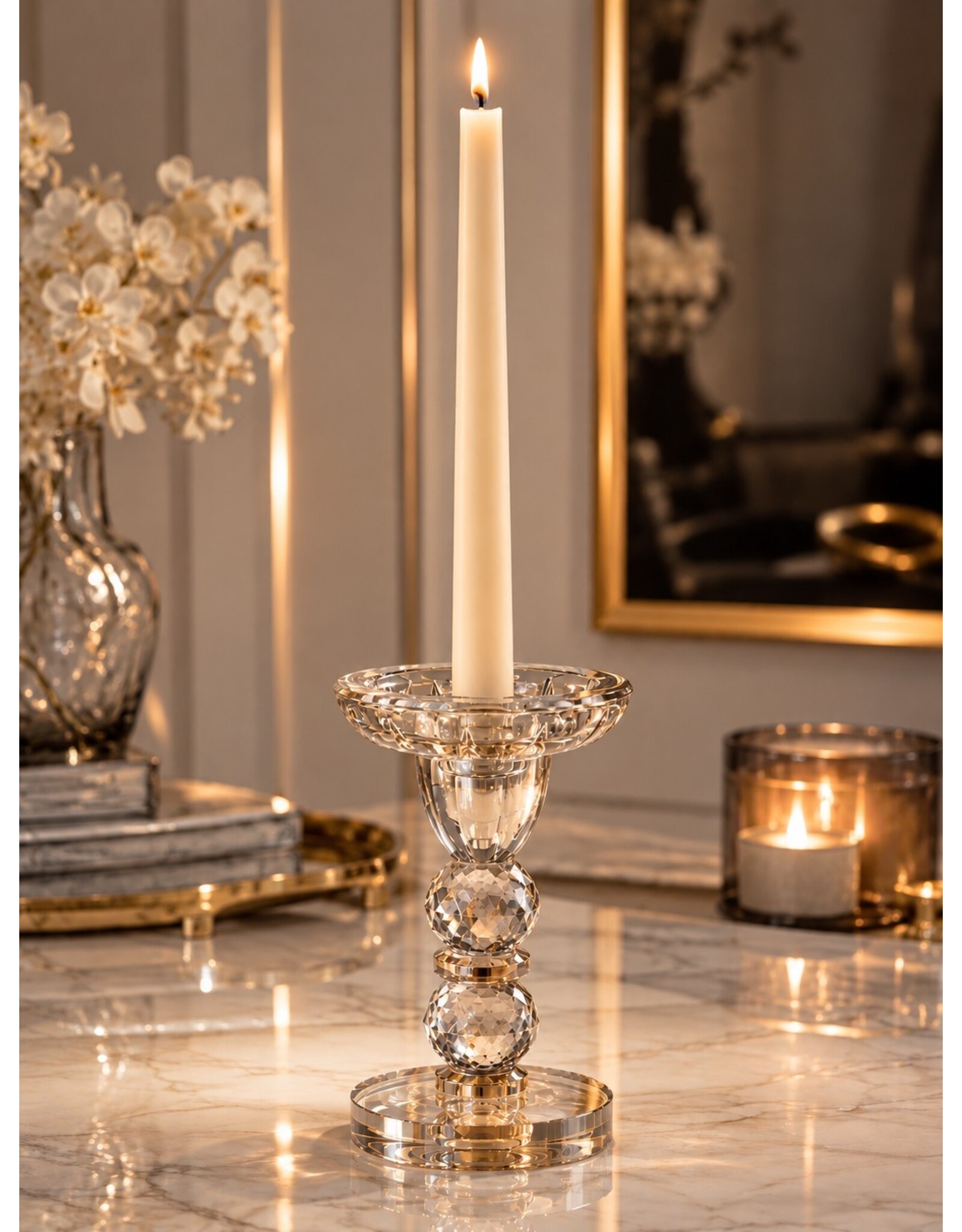Diga Colmore Giftware & Lifestyle - Glass Candle holder OPULENT Ø10x17 cm - Colmore