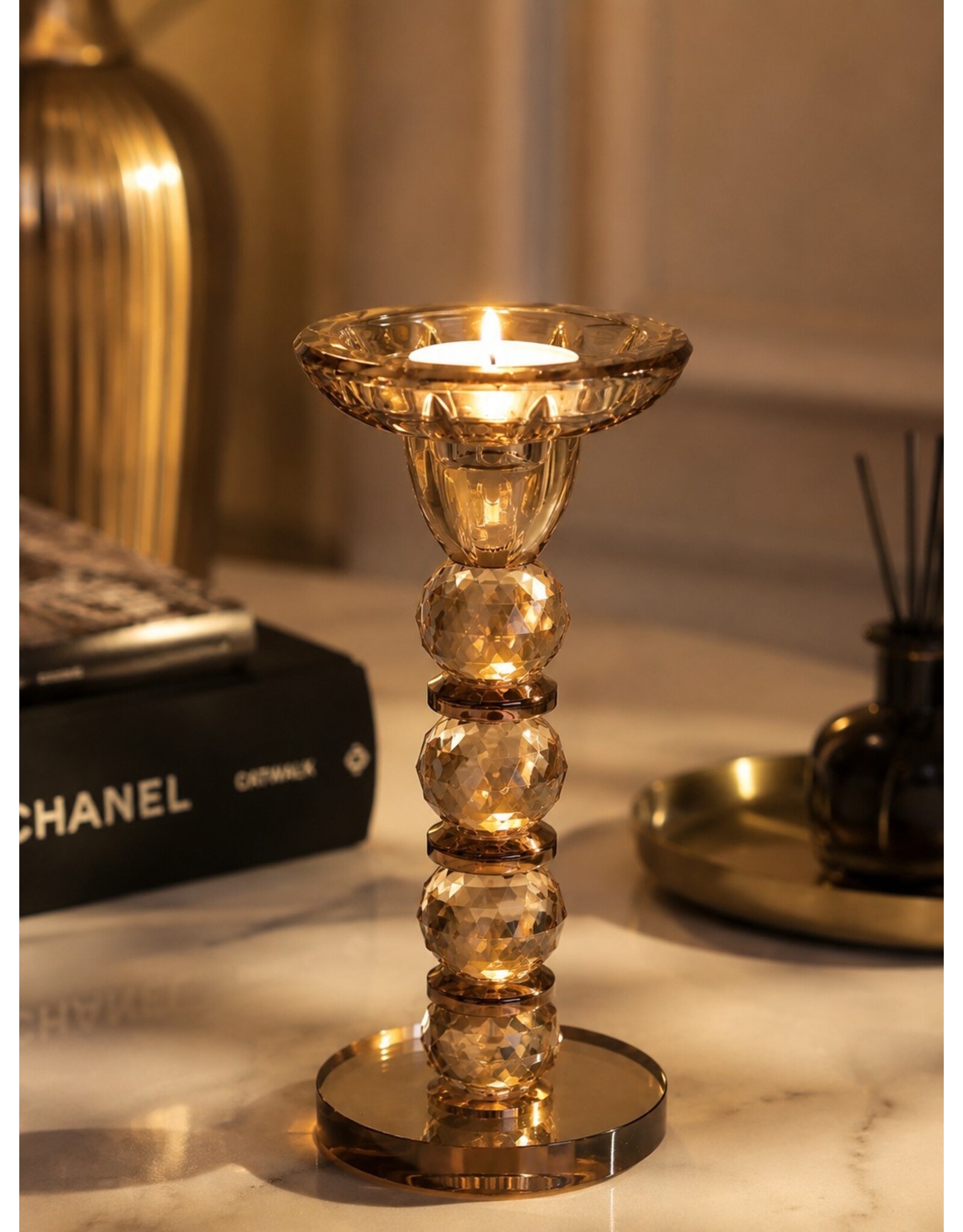 Diga Colmore Giftware & Lifestyle - Glass Candle holder OPULENT Ø10x25 cm - Colmore