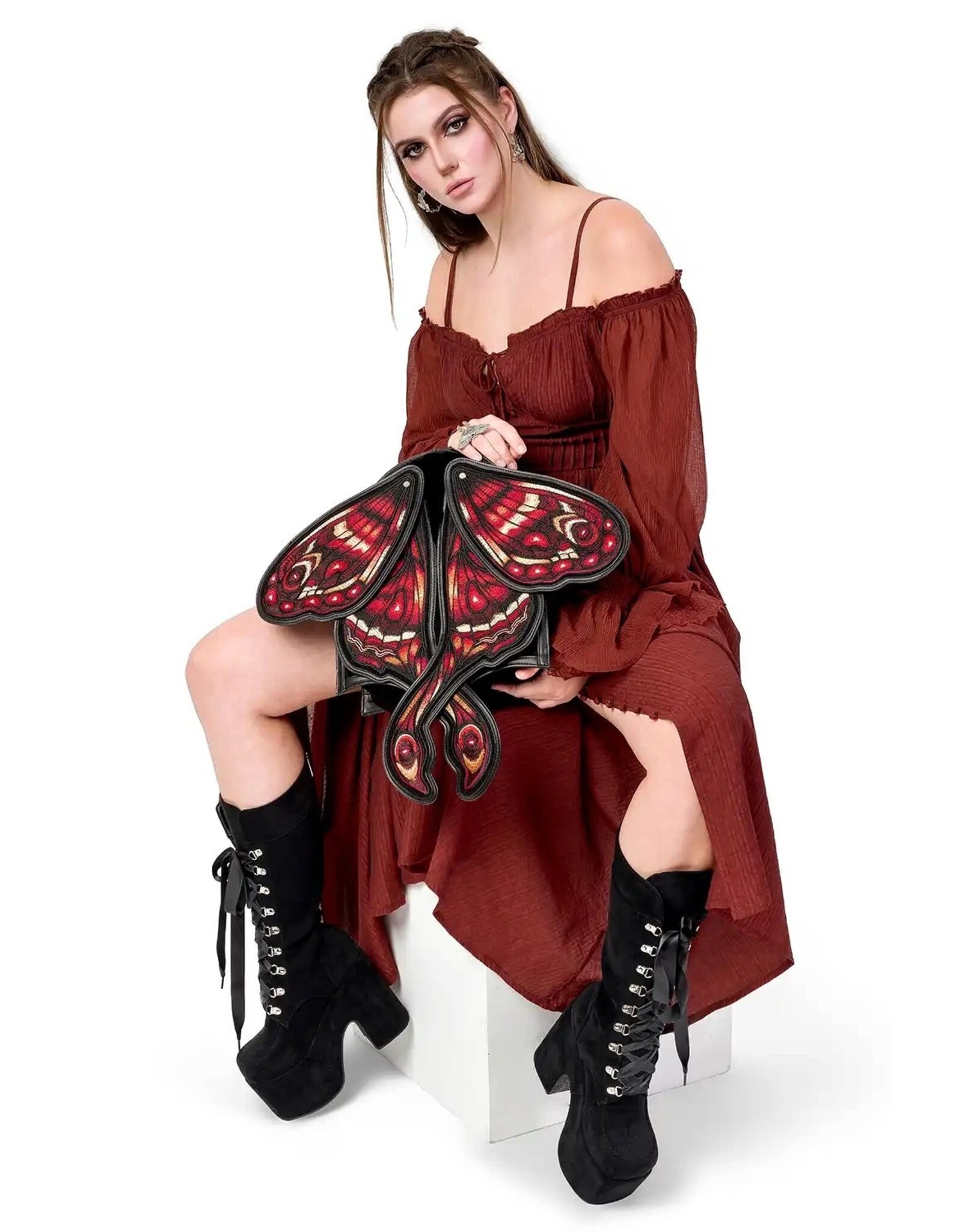 Restyle Fantasy bags and wallets - Crimson Moth Backpack with Movable Wings - Restyle