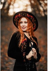 Restyle Gothic en Steampunk accessoires - Embers Hoed met Borduursel van Vossen en Planten