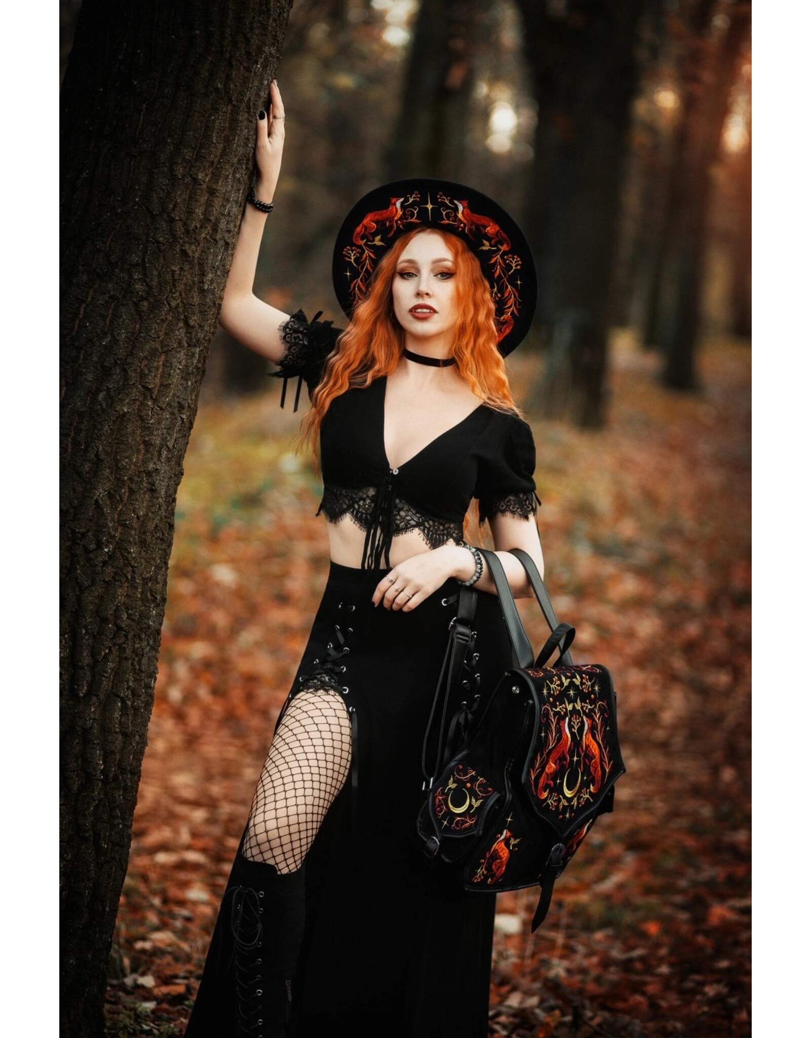 Restyle Gothic and Steampunk accessories - with Fox & Plants Embroidery