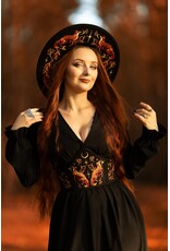 Restyle Gothic en Steampunk accessoires - Embers Hoed met Borduursel van Vossen en Planten