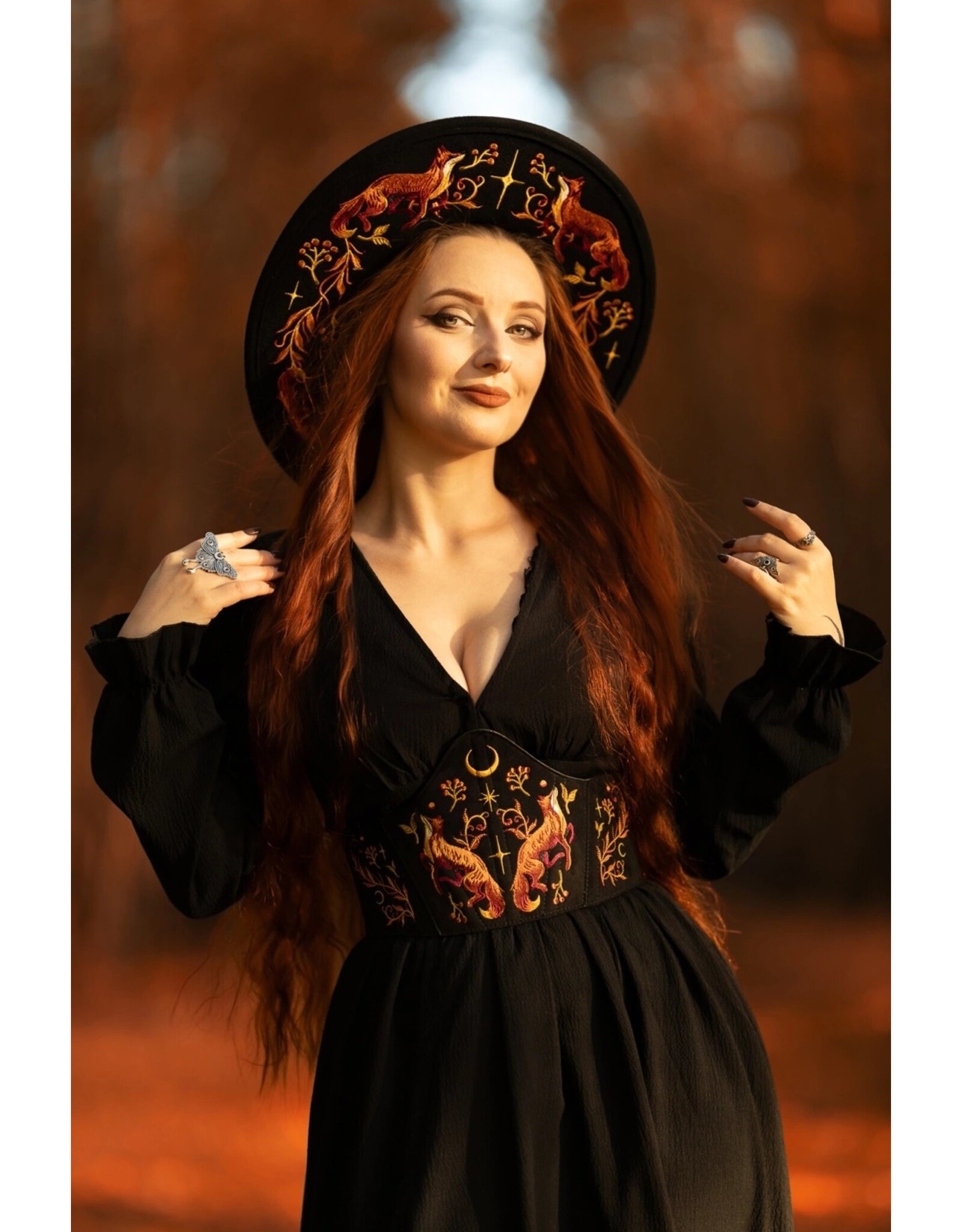 Restyle Gothic and Steampunk accessories - with Fox & Plants Embroidery