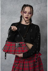 Banned Gothic Tassen Steampunk Tassen - Banned Anarchy Kilt Handtas rood