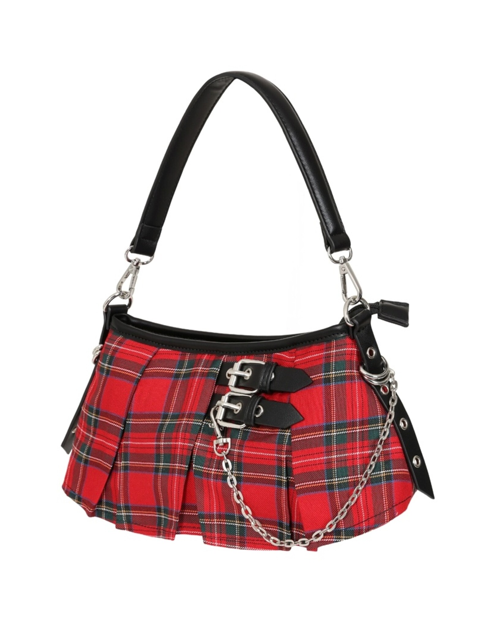 Banned Gothic Tassen Steampunk Tassen - Banned Anarchy Kilt Handtas rood