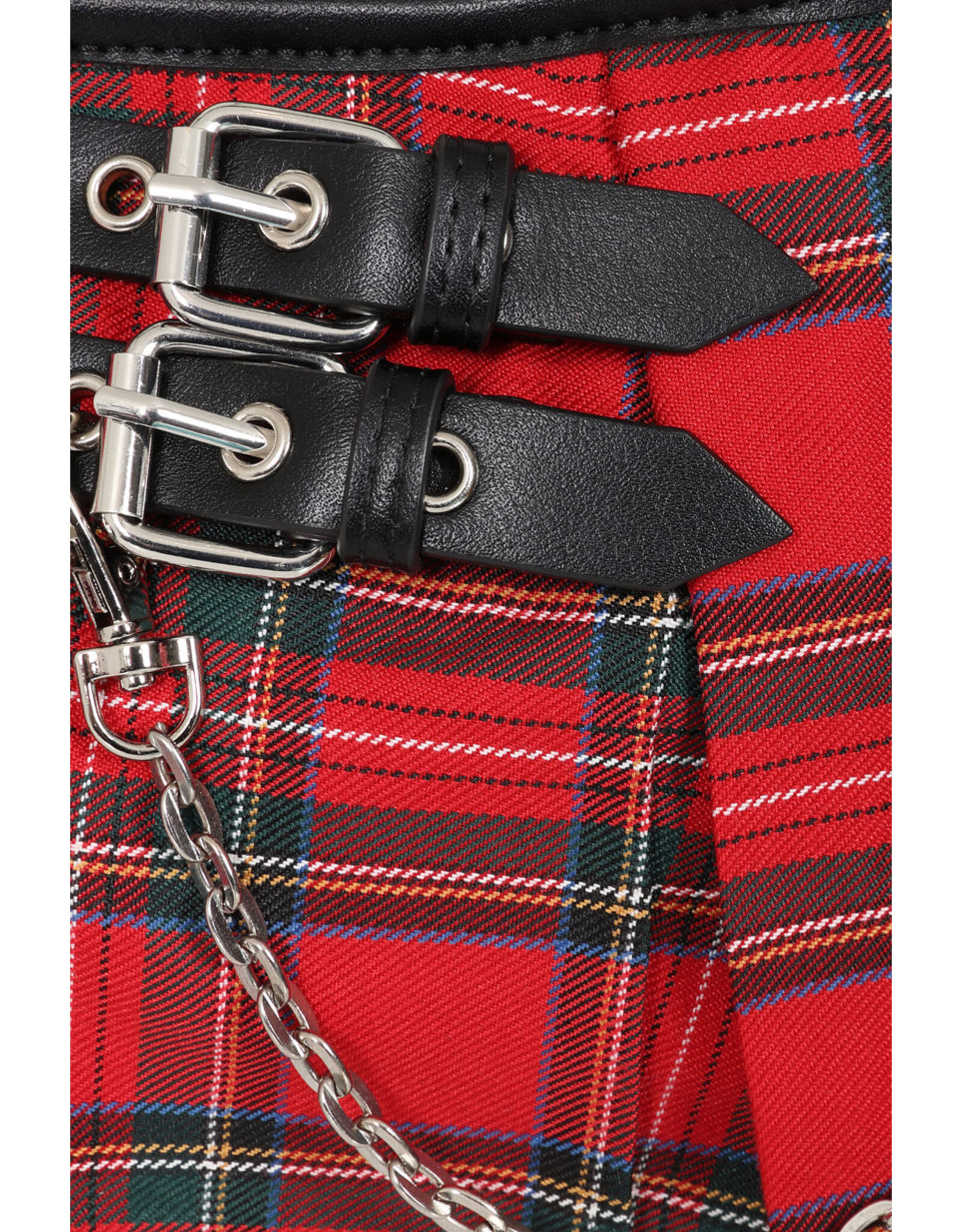 Banned Gothic Tassen Steampunk Tassen - Banned Anarchy Kilt Handtas rood