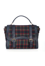 Tom & Eva Fashion bags - Banned Joy to The World handbag with Scottish tartan navy
