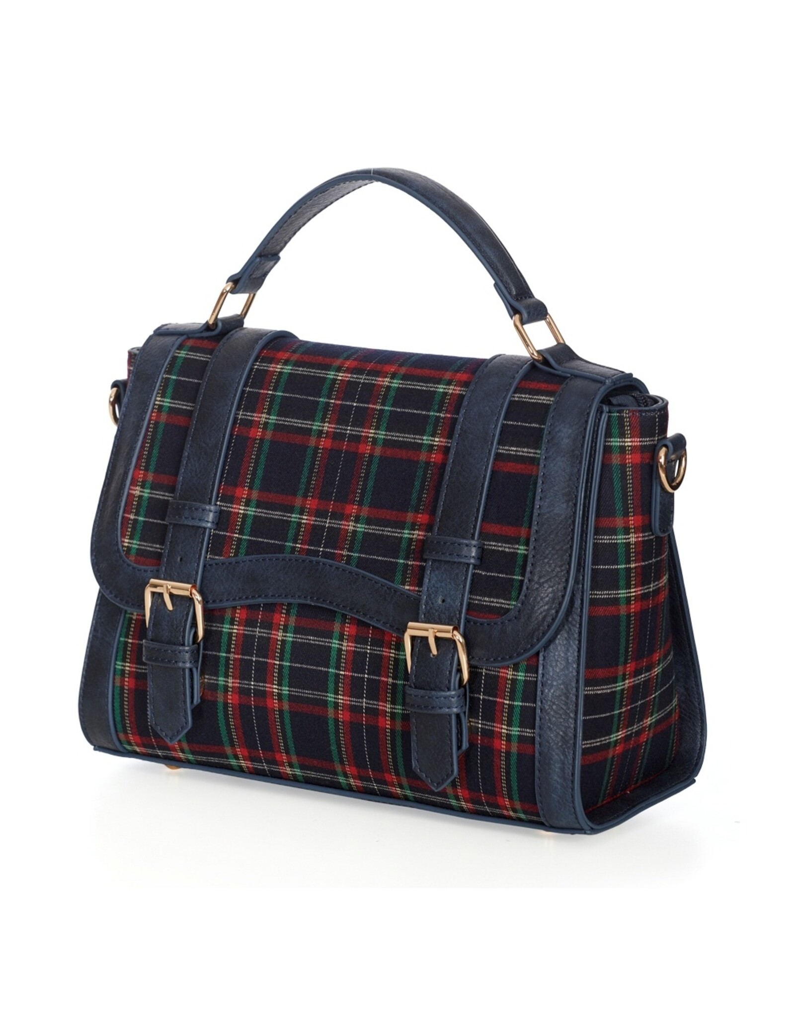 Tom & Eva Modieus - Banned Joy to The World handtas met schotse ruit navy
