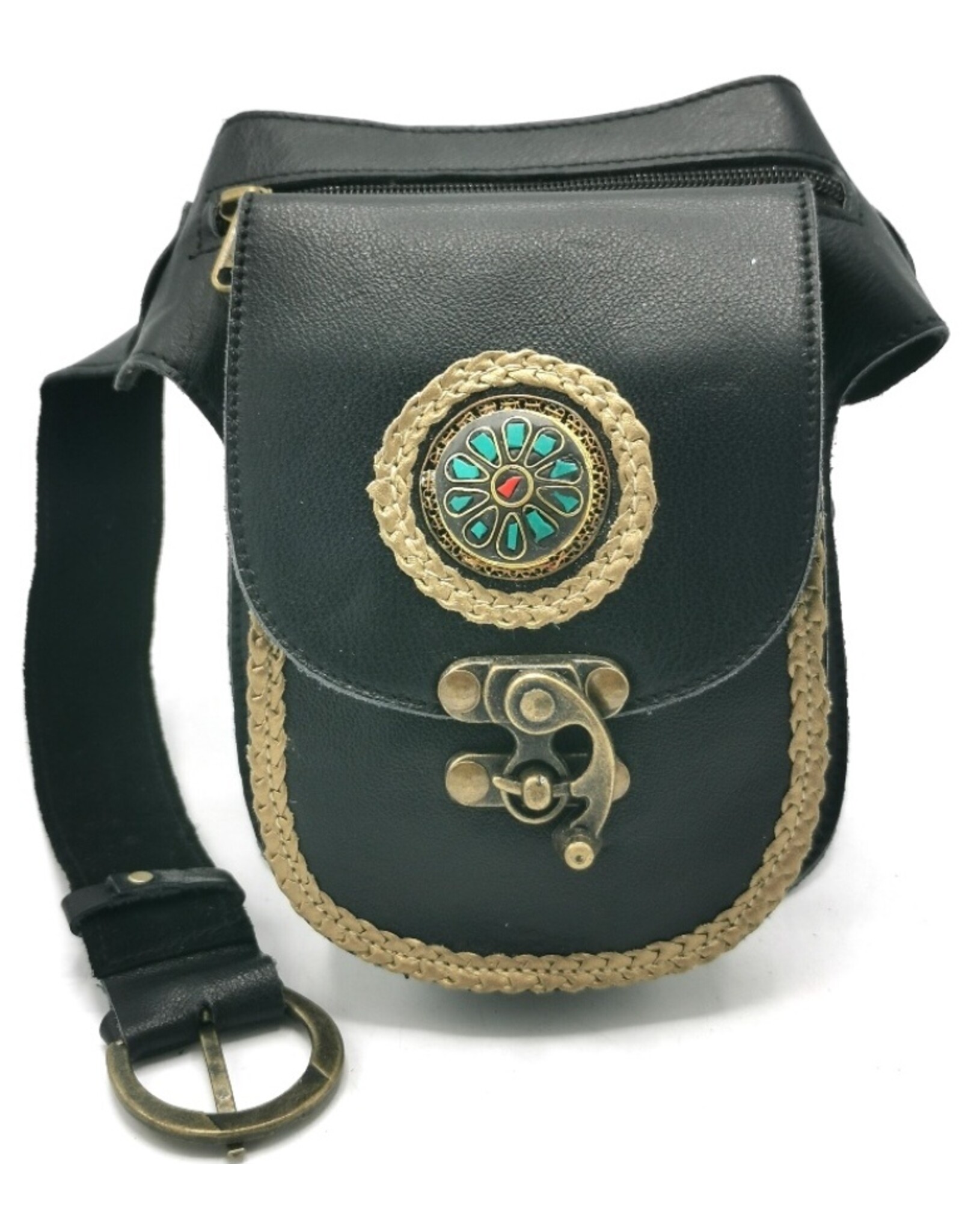 Trukado Leather Festival bags, waist bags and belt bags - Cowhide waist bag with Vintage Hook
