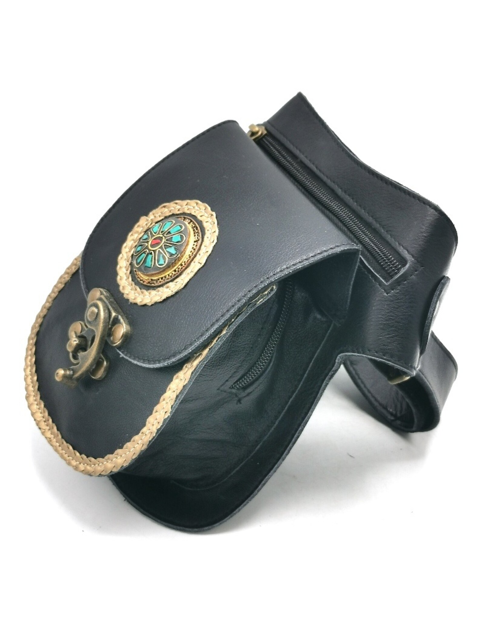Trukado Leather Festival bags, waist bags and belt bags - Cowhide waist bag with Vintage Hook
