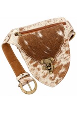 Trukado Leren Festivaltasjes, heuptassen en riemtassen -  Koeienhuid Heuptas  met Vintage Haakje bruin/beige