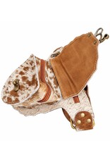 Trukado Leren Festivaltasjes, heuptassen en riemtassen -  Koeienhuid Heuptas  met Vintage Haakje bruin/beige