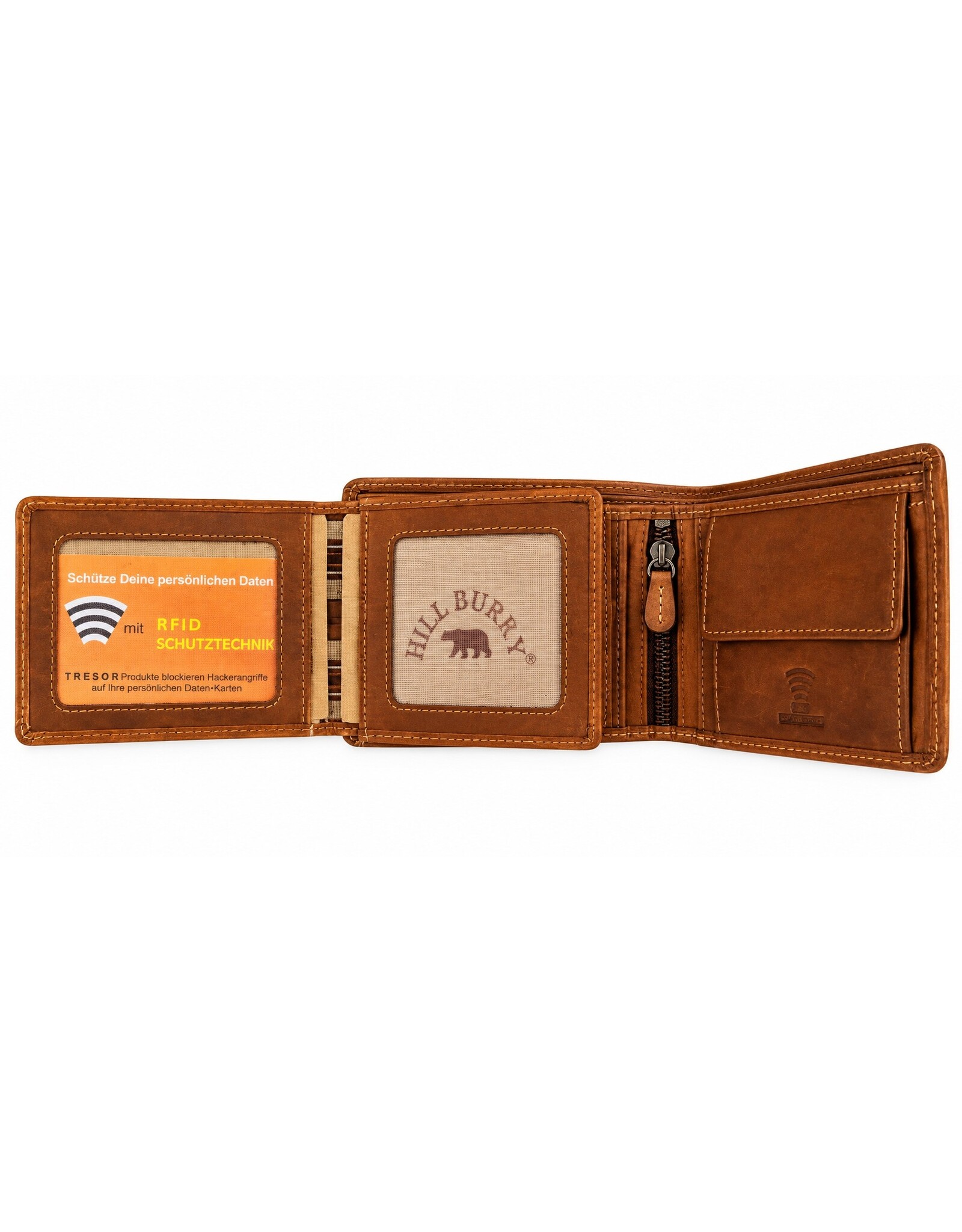 HillBurry Leren Portemonnees -   HillBurry Portemonnee Live to Ride horizontaal bruin
