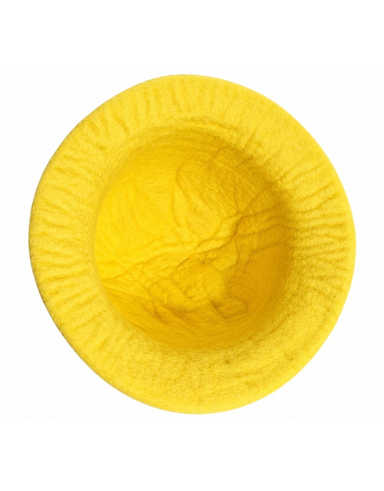 Trukado Miscellaneous - Felt hat - Sauna cap with Flower and Leaves (yellow)