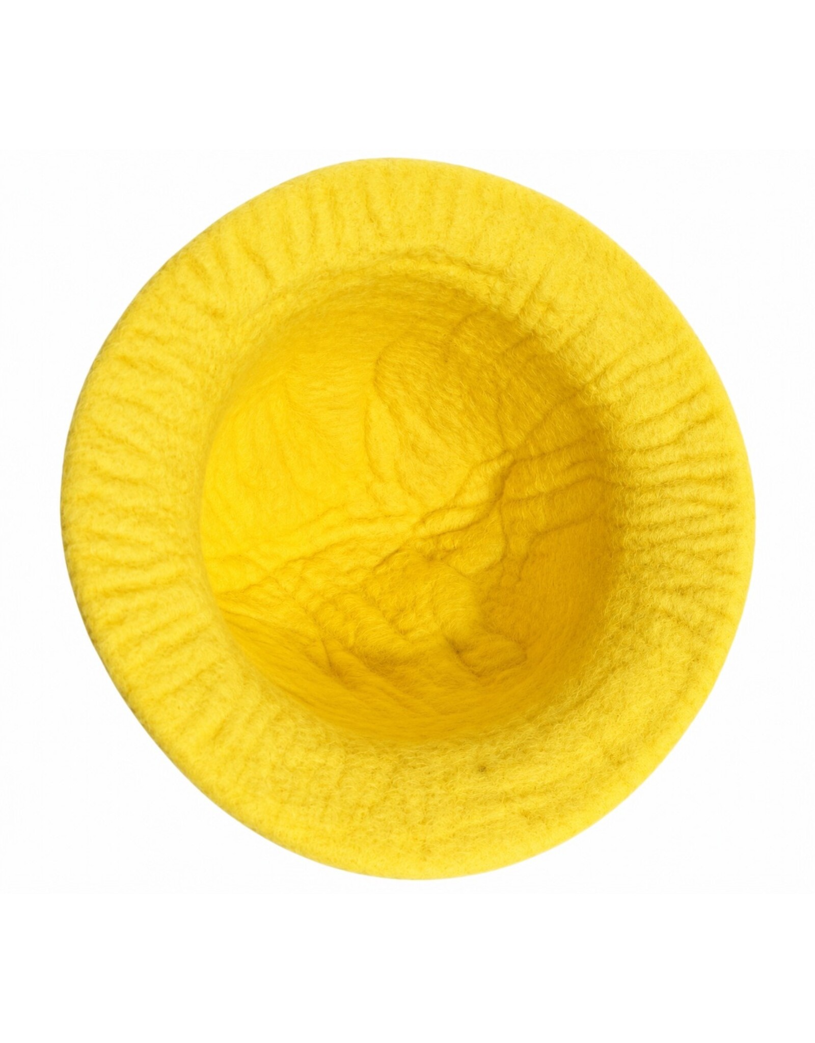 Trukado Miscellaneous - Felt hat - Sauna cap with Green Flower and Leaves (yellow)
