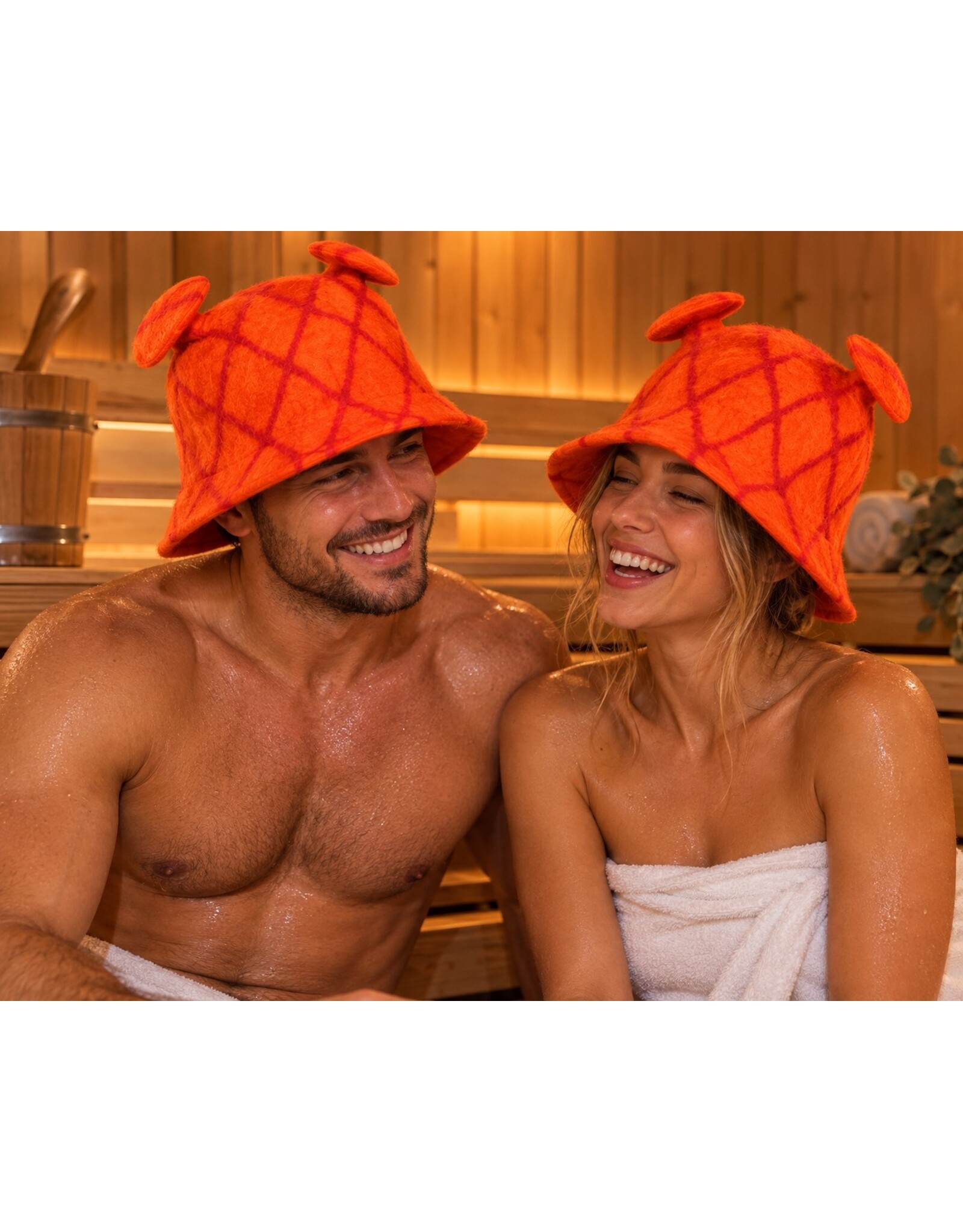 Trukado Miscellaneous - Vilten hoed - Saunamuts "Shrek" oranje