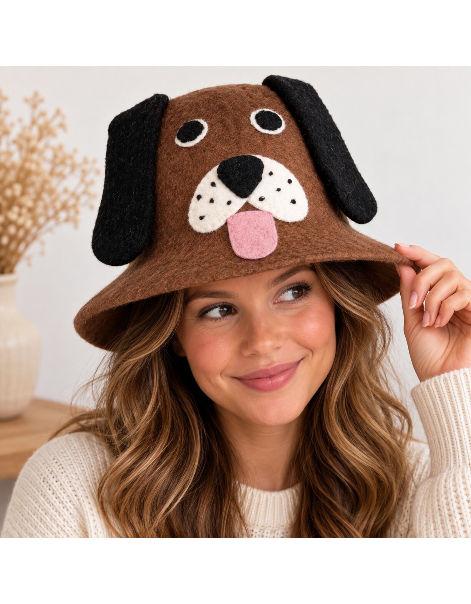 Trukado Miscellaneous - Vilten hoed - Saunamuts Hond - 100% wol