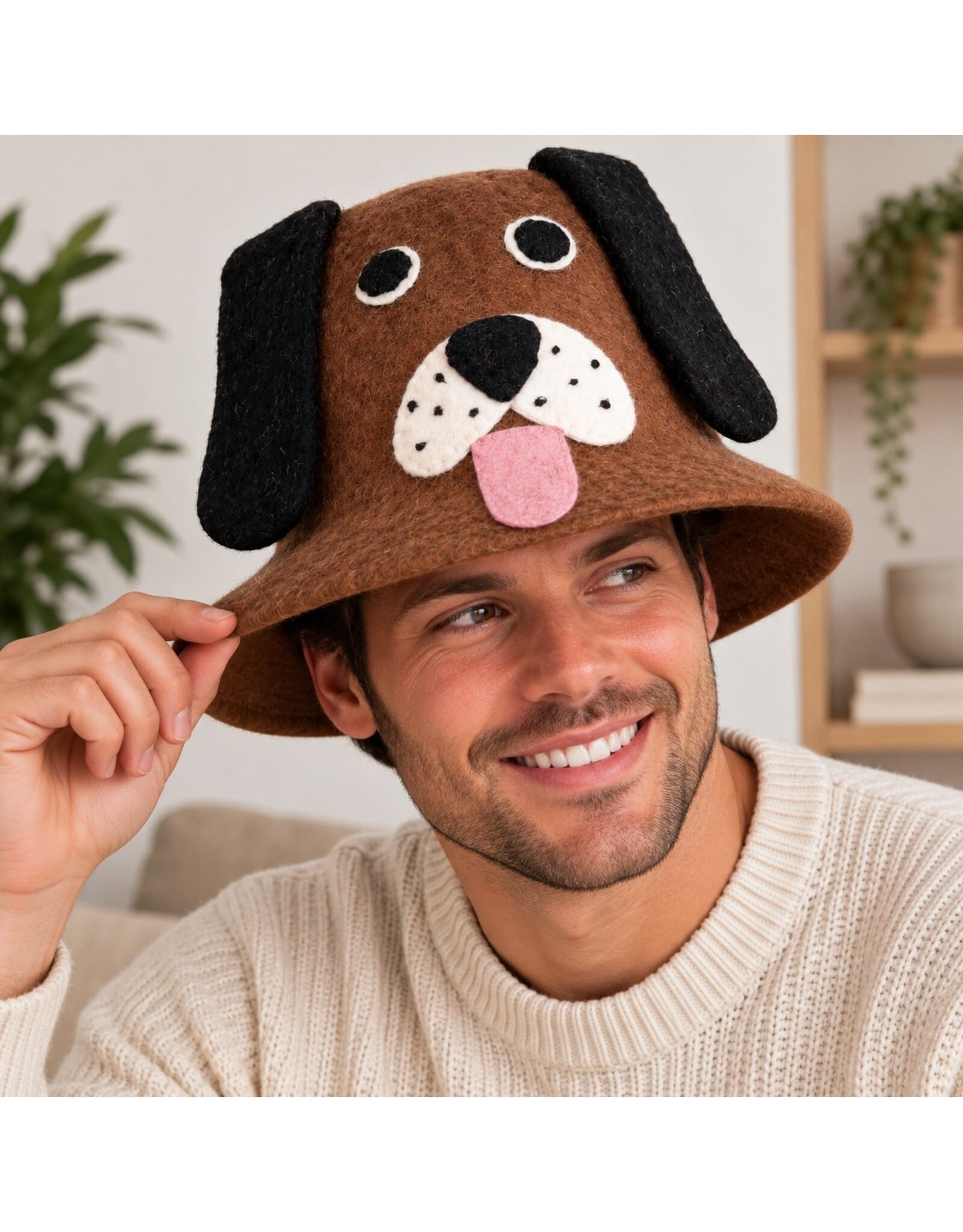 Trukado Miscellaneous - Vilten hoed - Saunamuts Hond - 100% wol