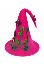 Trukado Miscellaneous - Roze Vilten Punthoed met Pompoenen en Paddenstoelen