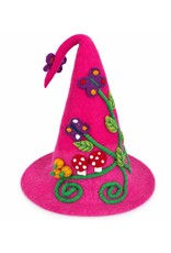 Trukado Miscellaneous - Roze Vilten Punthoed met Pompoenen en Paddenstoelen