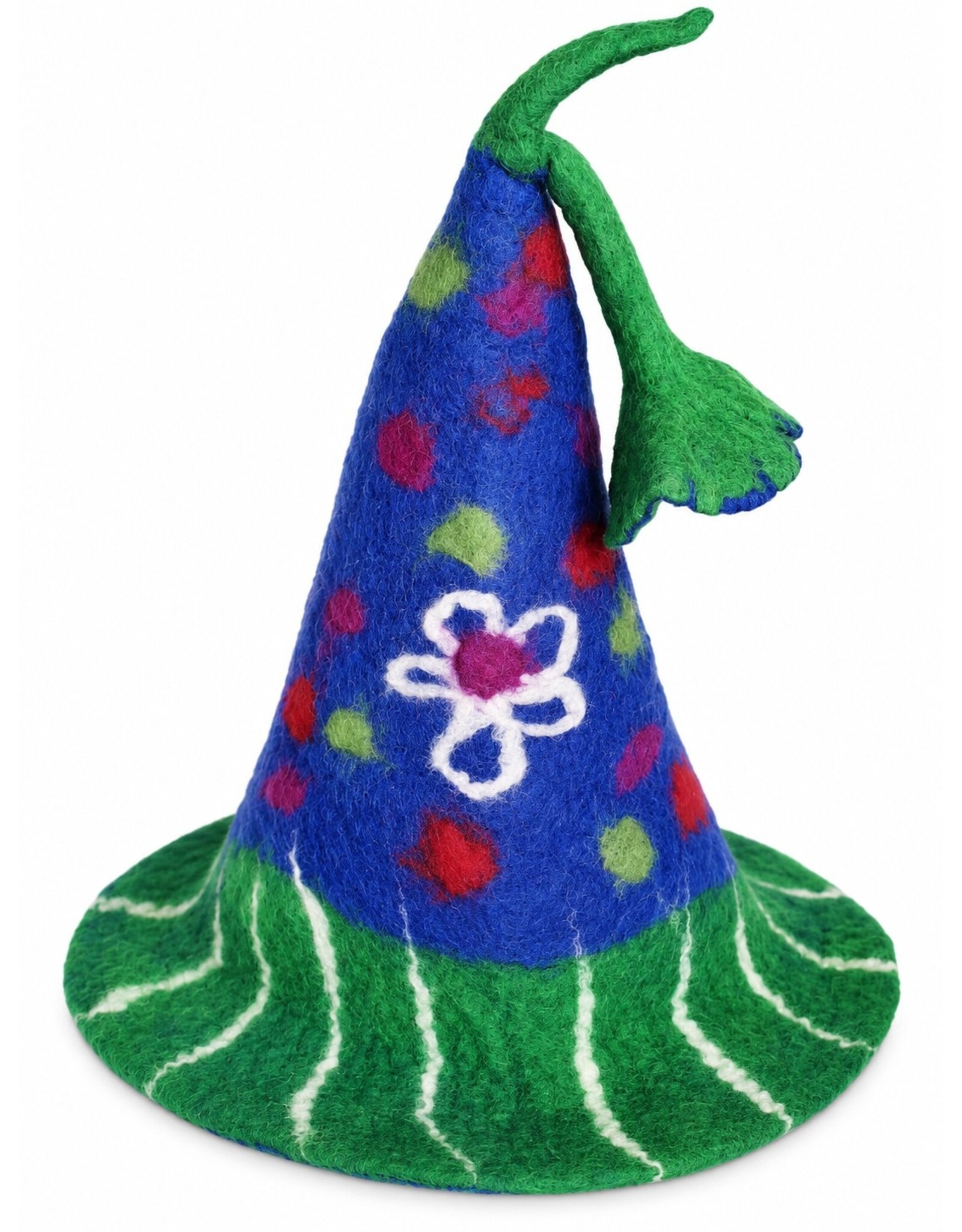 Trukado Miscellaneous - Vilten Punthoed met Bloemen Blauwgroen